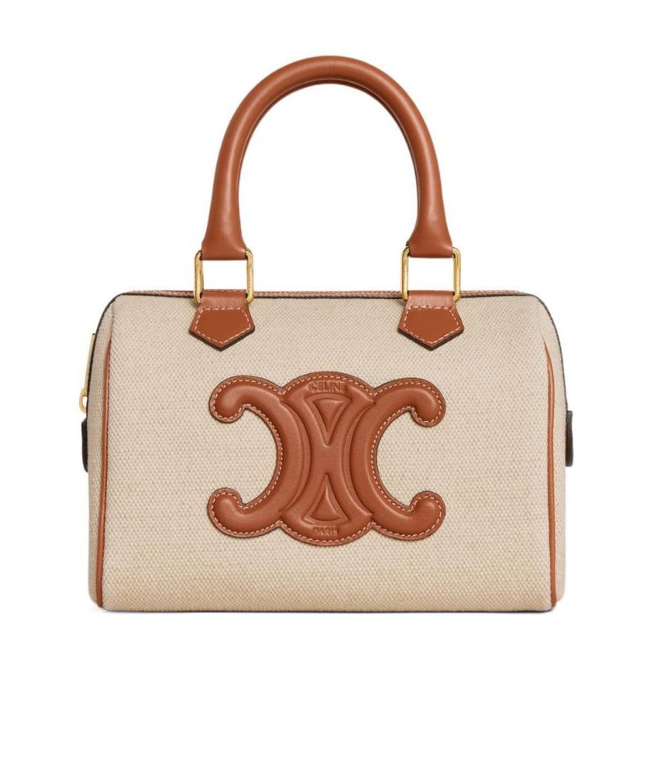 Celine Logo Shoulder Bag In Nude
