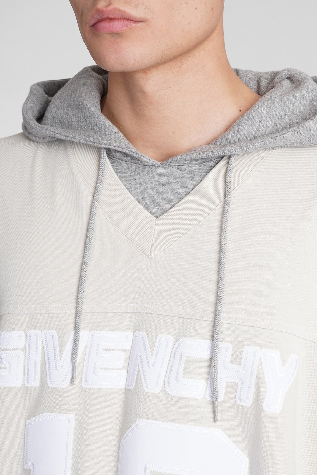 Givenchy Layered Drawstring Hoodie In White