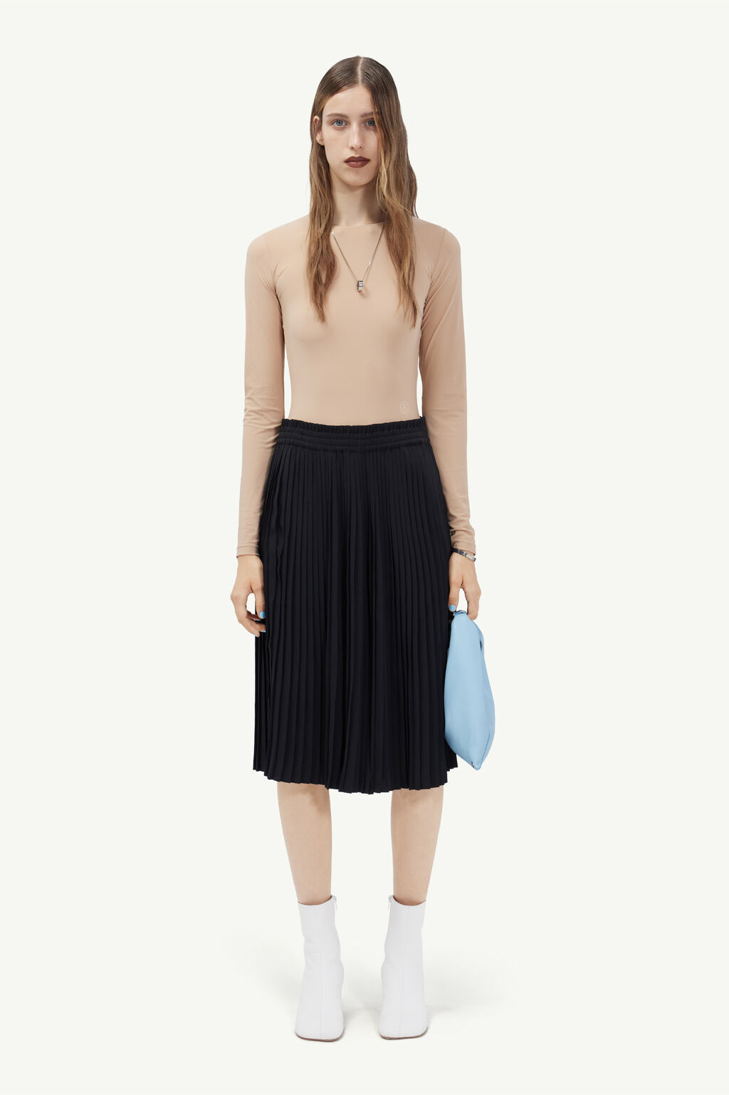 Mm6 Maison Margiela Pleated Skirt In Black