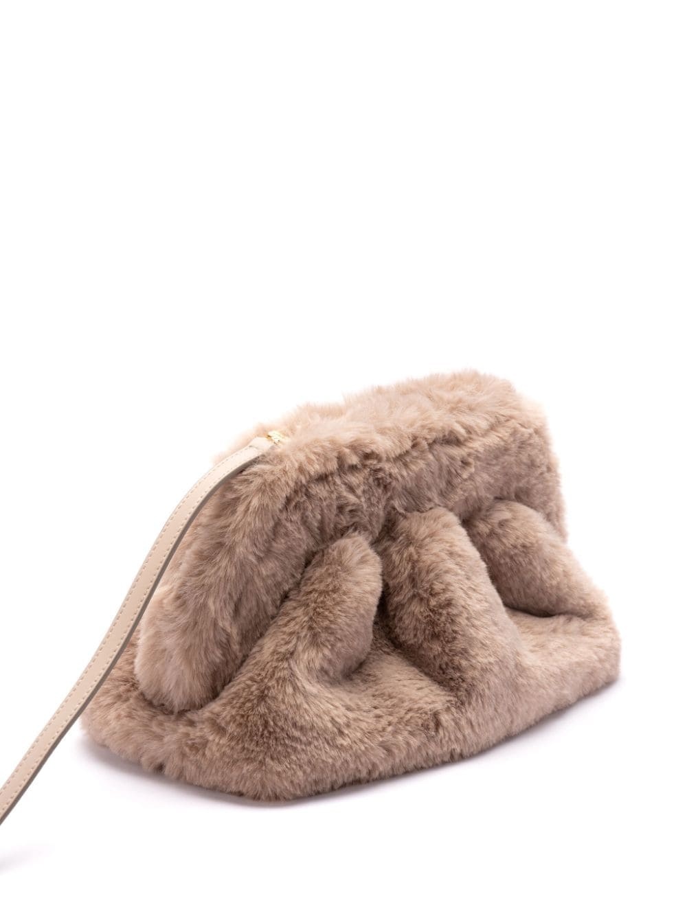 Themoirè Mini Gea Faux Fur Clutch In Brown