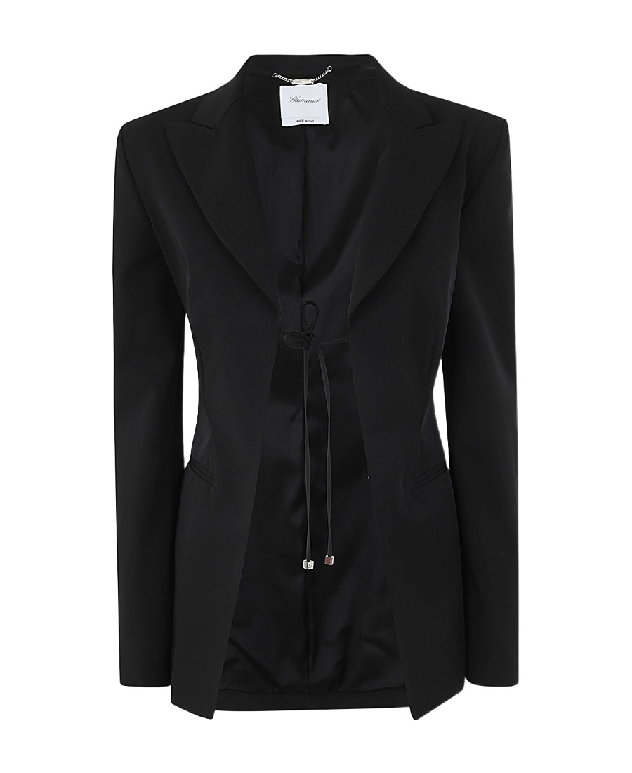 Blumarine Single-breasted Jacket With V-neckline In Black