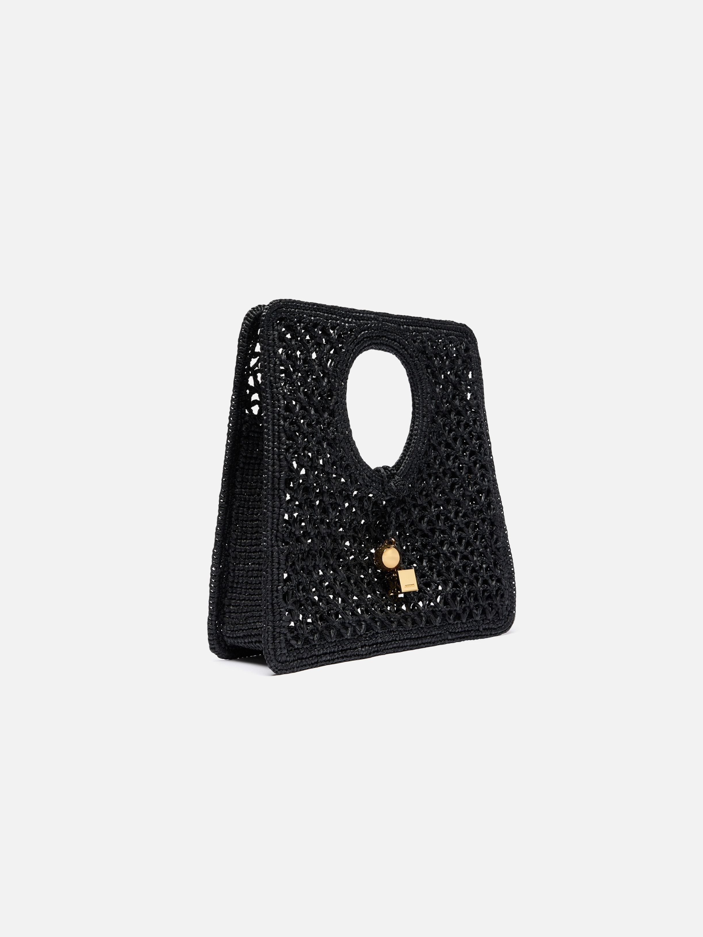 Jacquemus Small Square Tote In Black