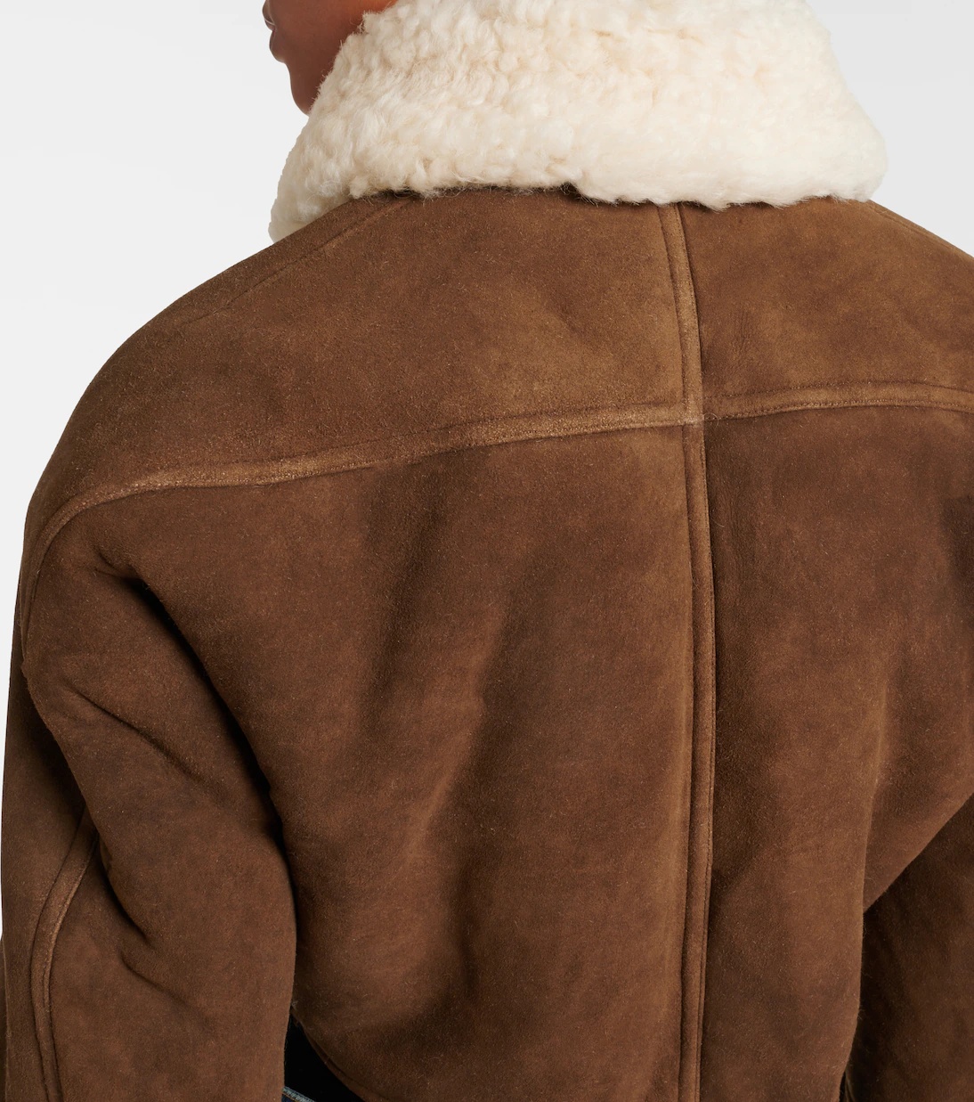 Alaïa Wool Trim Leather Jacket In Brown