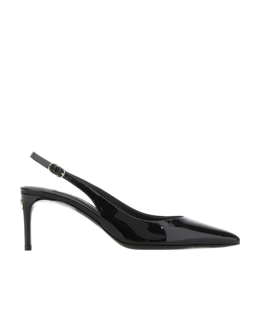 Dolce & Gabbana Tortoiseshell-print Patent Leather Slingbacks In Black