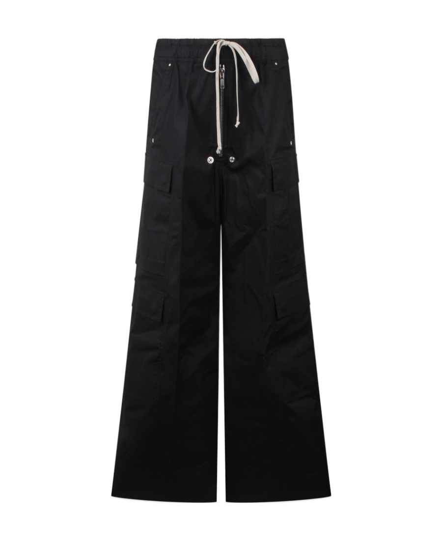 Rick Owens Cargobelas Low-waist Wide-leg Trousers In Black