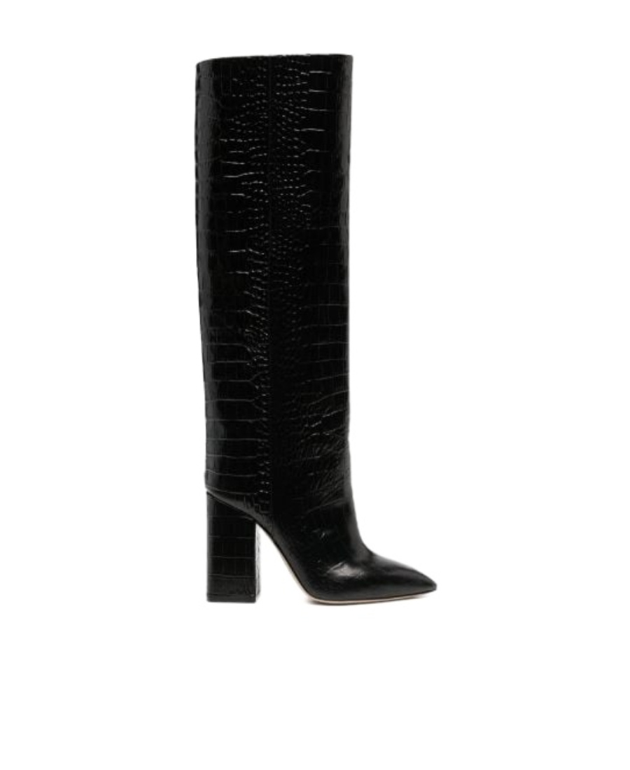 Paris Texas Anja Boot 70 High Heels Boots In Black Leather In Black