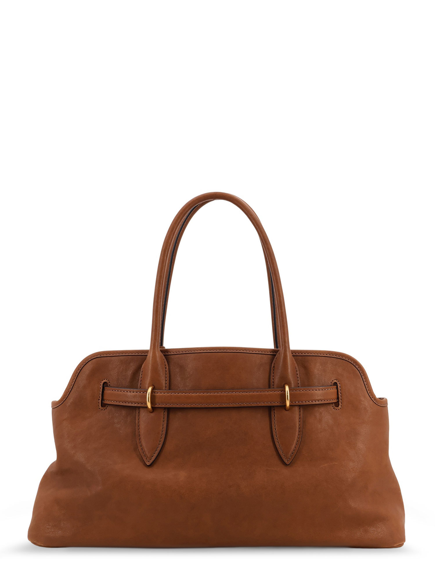 Miu Miu Logo Tote Bag In Brown