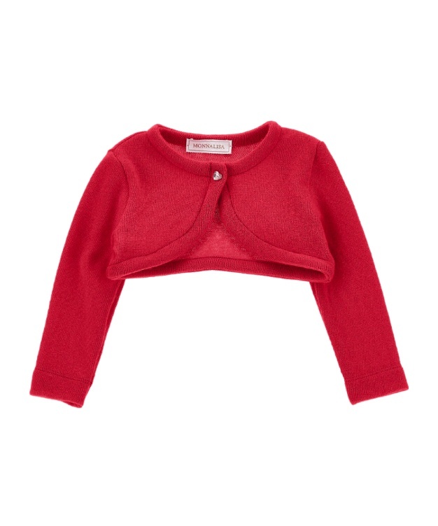 Monnalisa Merino Wool Cardigan In Red