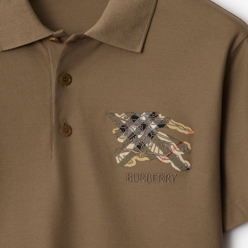 Burberry Equestrian Knight-check Polo Shirt In Brown