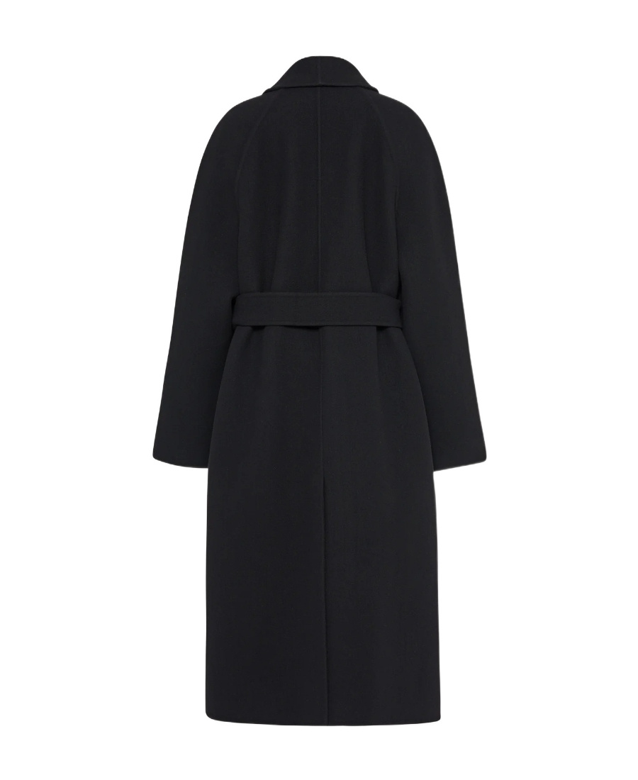 The Row Double-breasted Wool Coat In Black