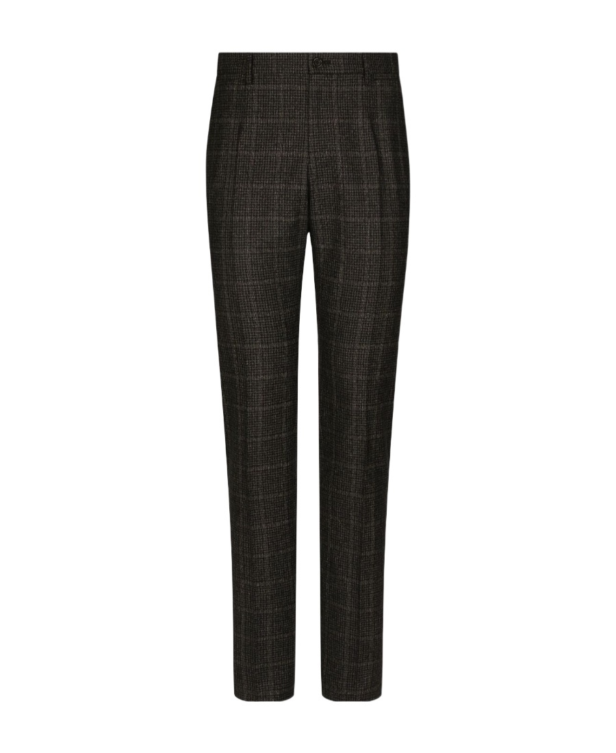 Dolce & Gabbana Plaid-check Tailored Trousers In Black