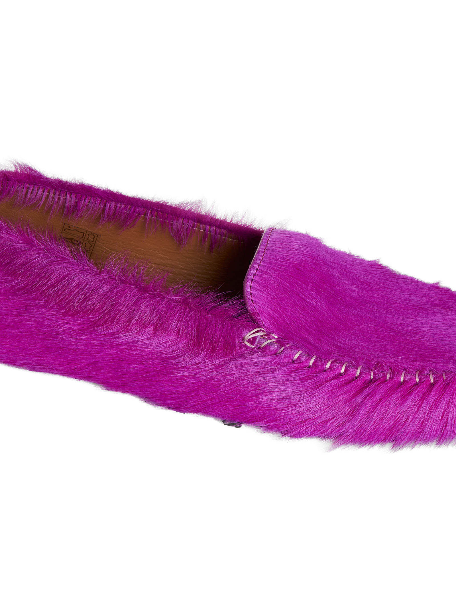 Marni Long-haired Leather Moccasins In In Pink
