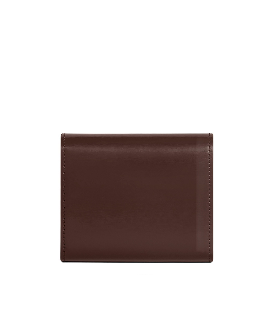 Celine Triomphe Small Glossy Wallet In Brown