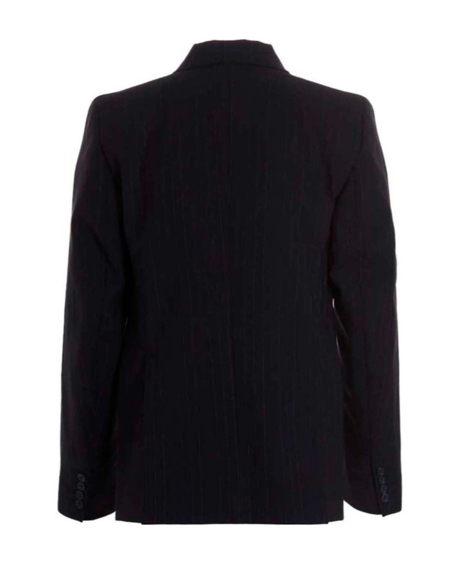 Shop Vtmnts Pinstriped Double-breasted Blazer In Black
