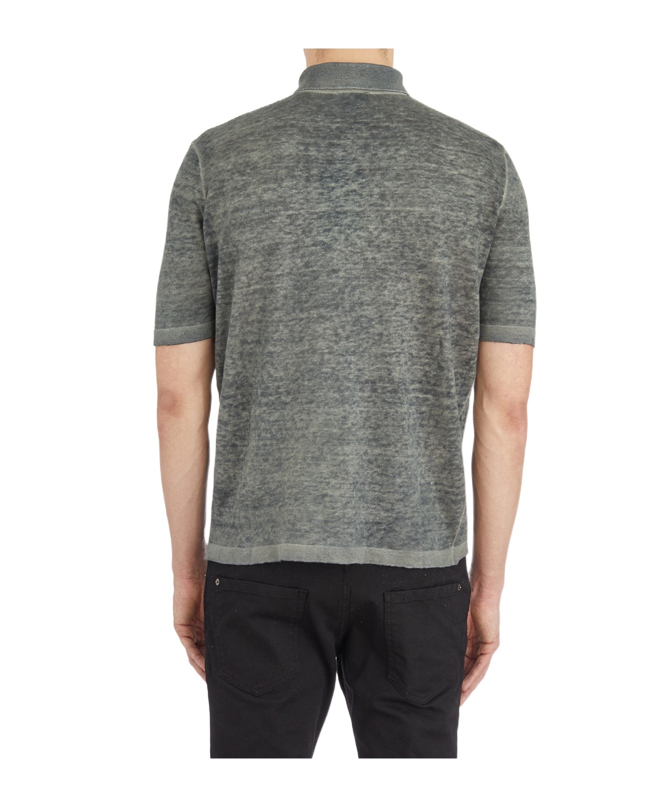 Avant Toi Short-sleeved Knitted Polo Shirt In Gray