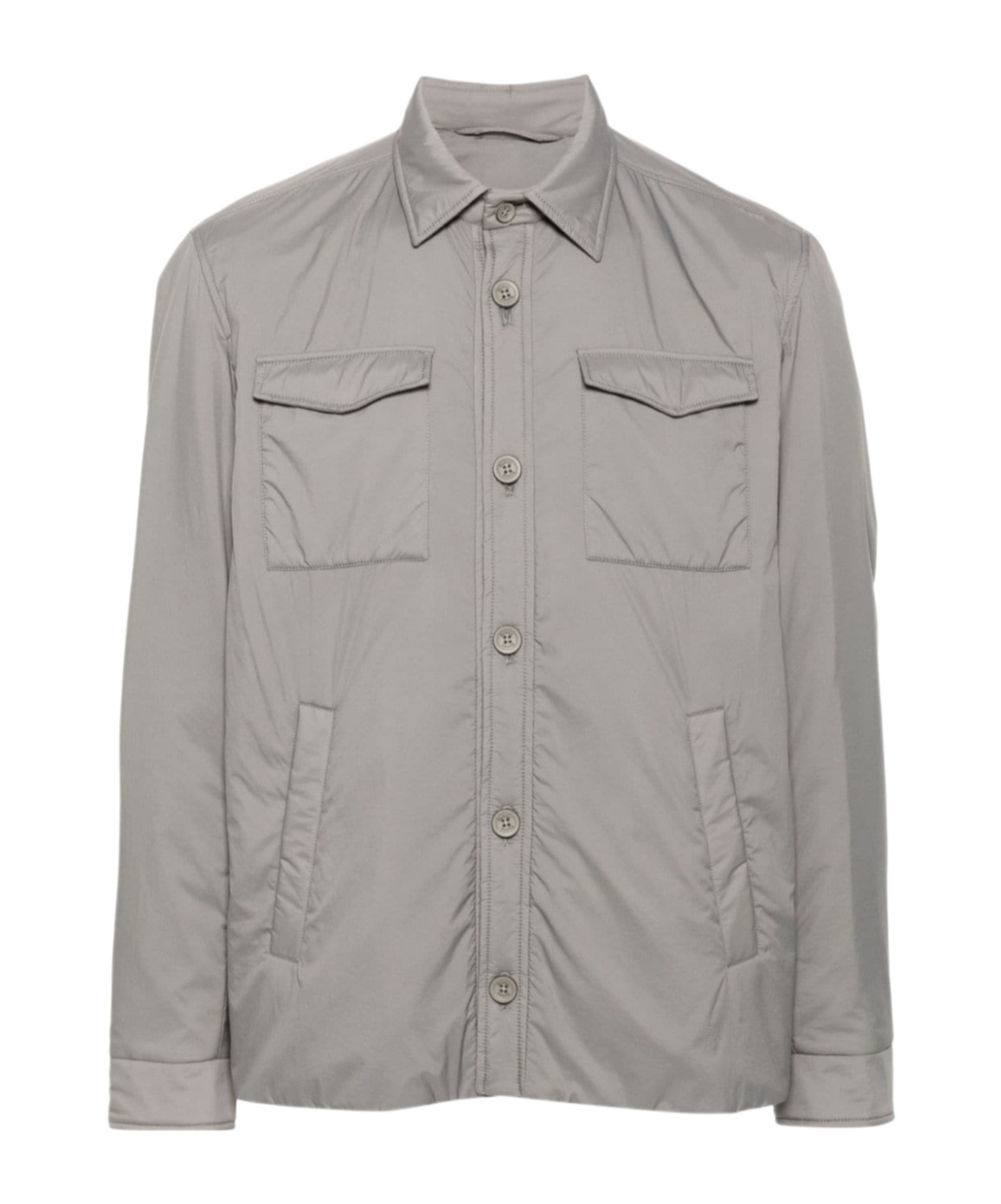 Herno Grey Shirt With Functional Pockets In Grey