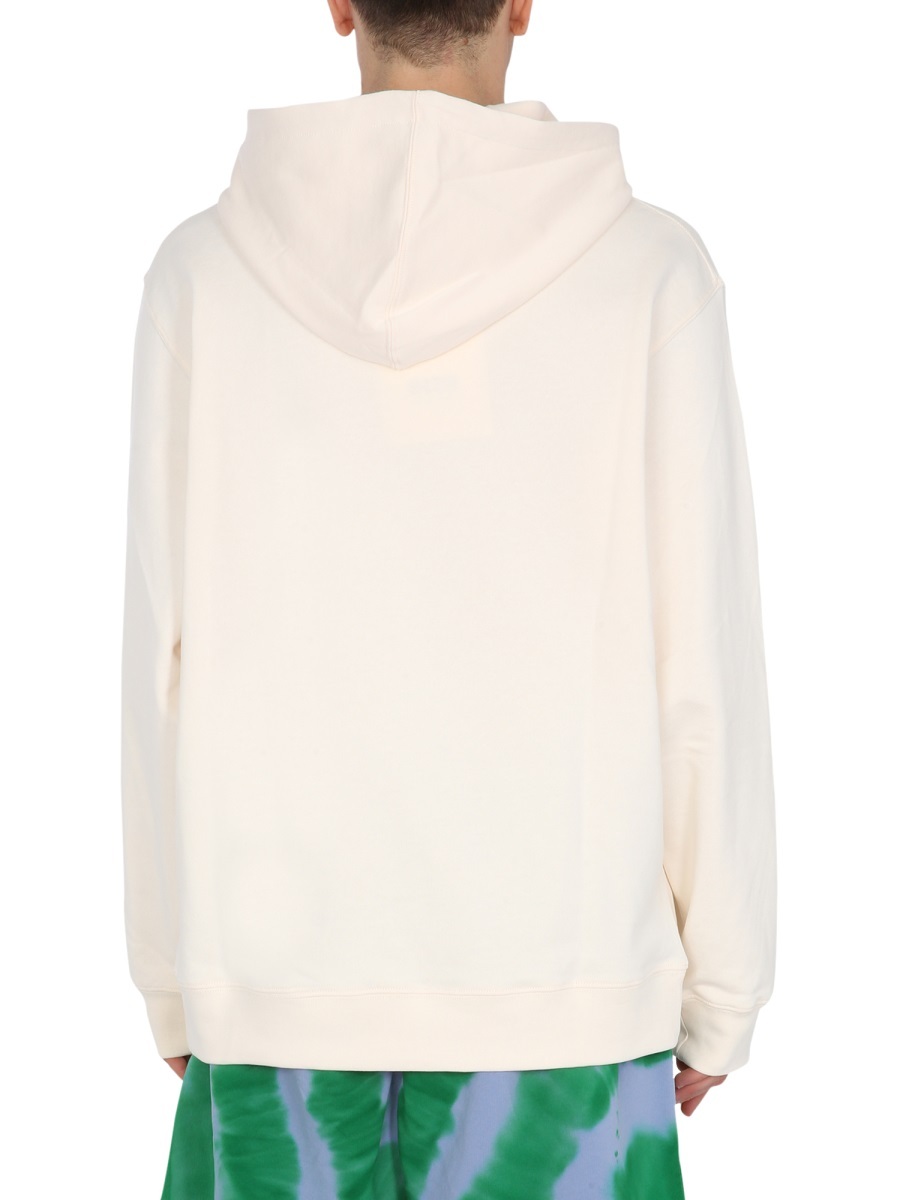 Msgm Fantastic Green Sweatshirt In White