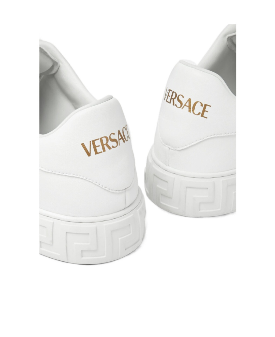 Versace Greca Responsible Faux Leather Sneakers In White