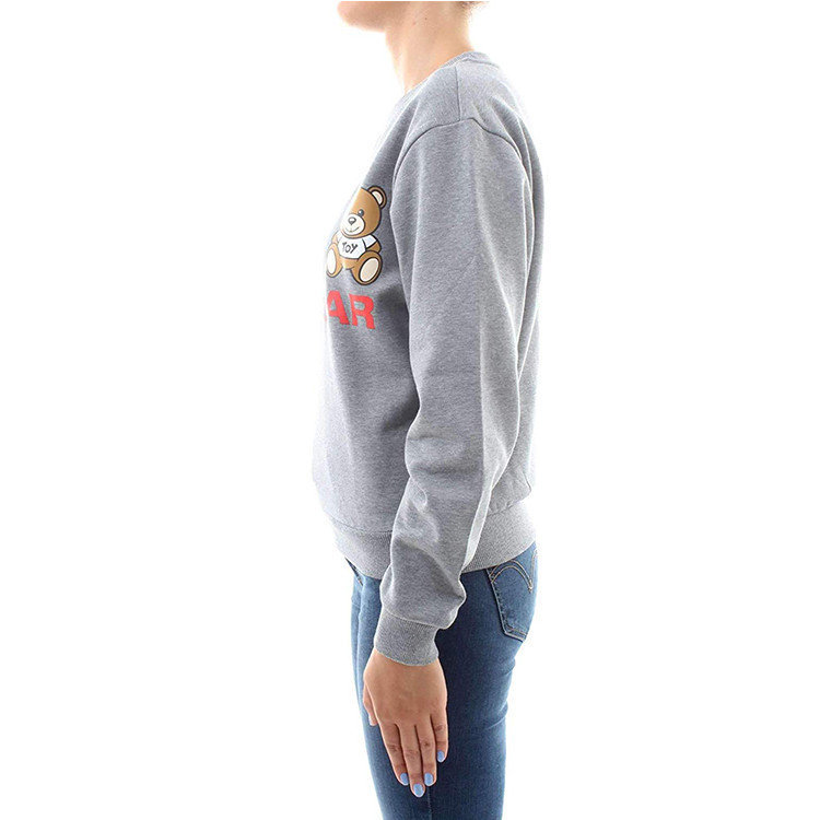 Shop Moschino Logo Details Hoodie In Gray