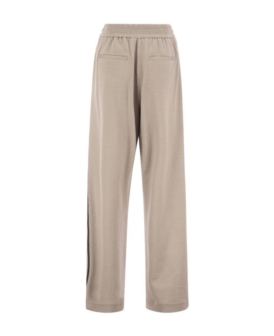 Brunello Cucinelli Wide-leg Sweatpants In Nude