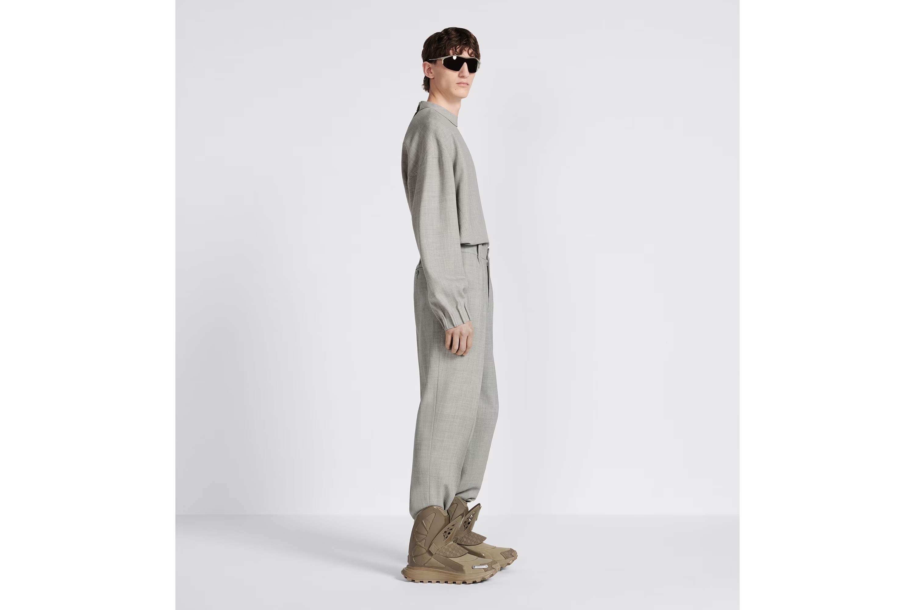 Dior Pleated Casual Pants In Gray
