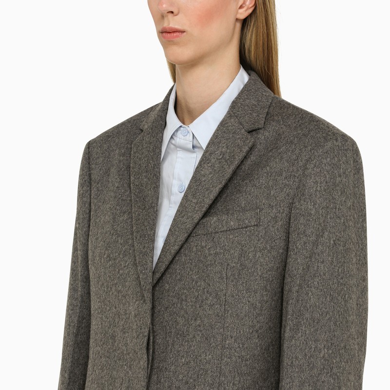 Calvin Klein Grey Wool Tailored Jacket In Brown