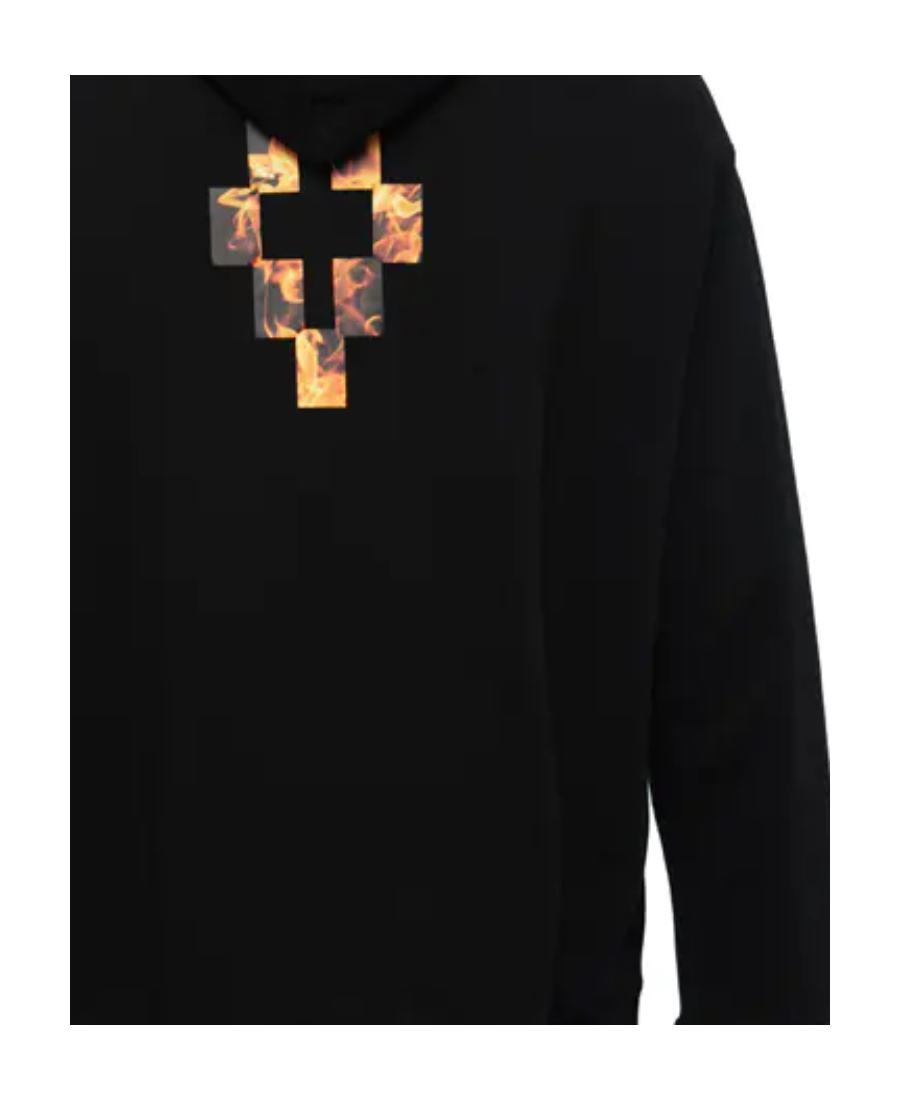 Marcelo Burlon County Of Milan Hooded Drawstring Sweater In Black
