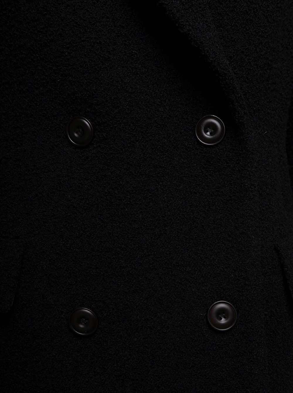 Acne Studios Bouclé-texture Wool-blend Coat In Black