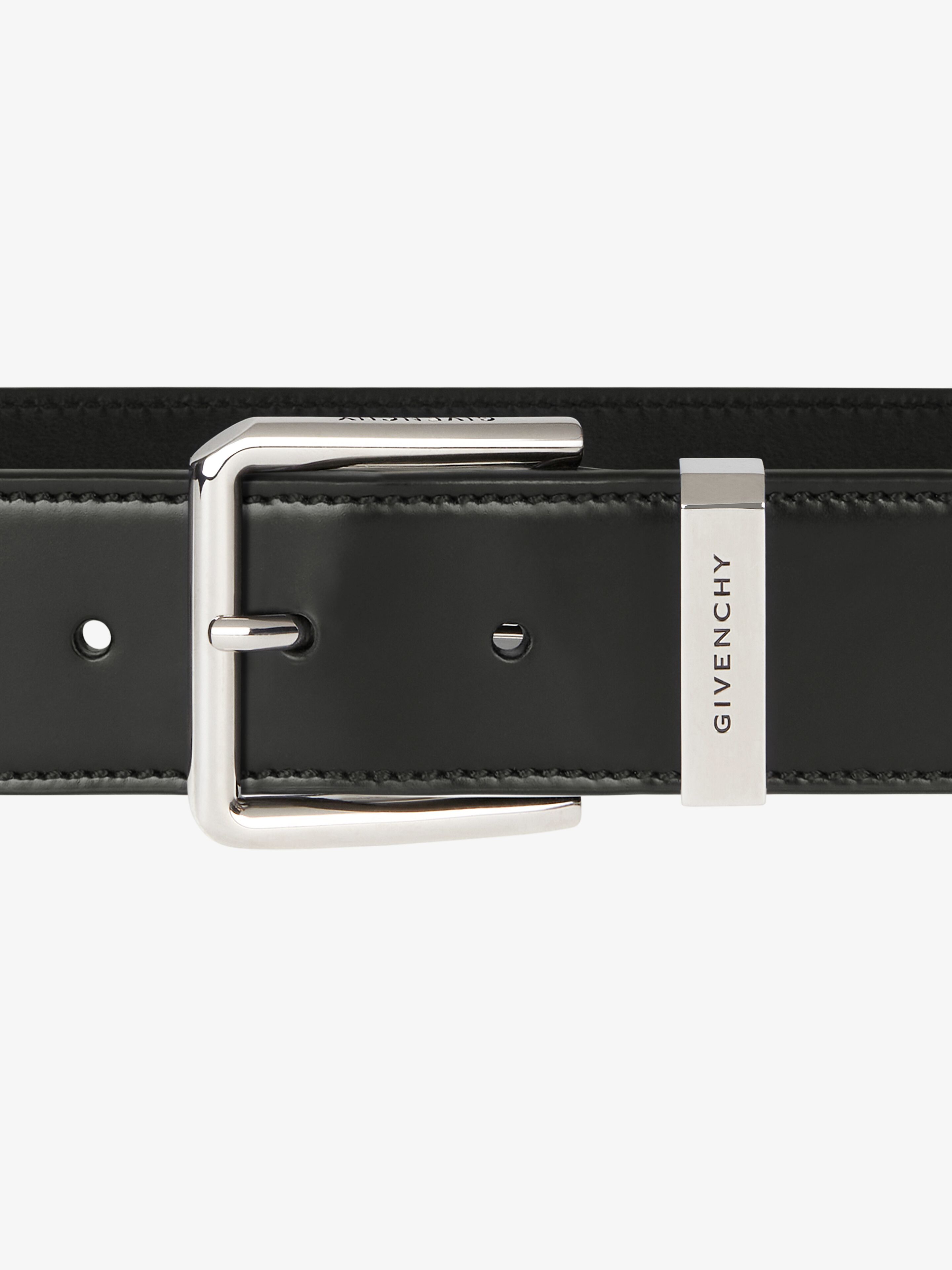 Givenchy Gentleman Leather Belt In Black