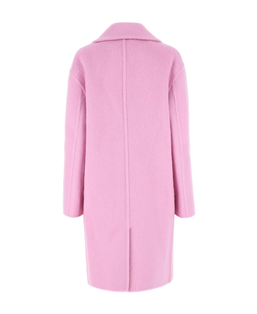 Bottega Veneta Double-breasted Wool Blend Coat In Pink