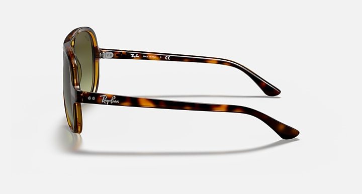 Ray Ban Cats 5000 Classic Sunglasses Tortoise Frame Green Lenses 59-13 In Green