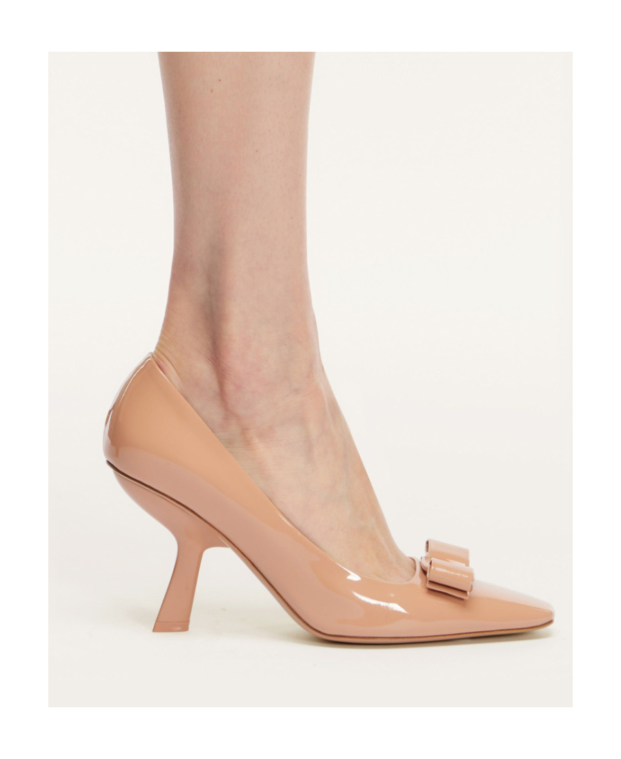 Ferragamo High Heels With Half Square Head In Nude