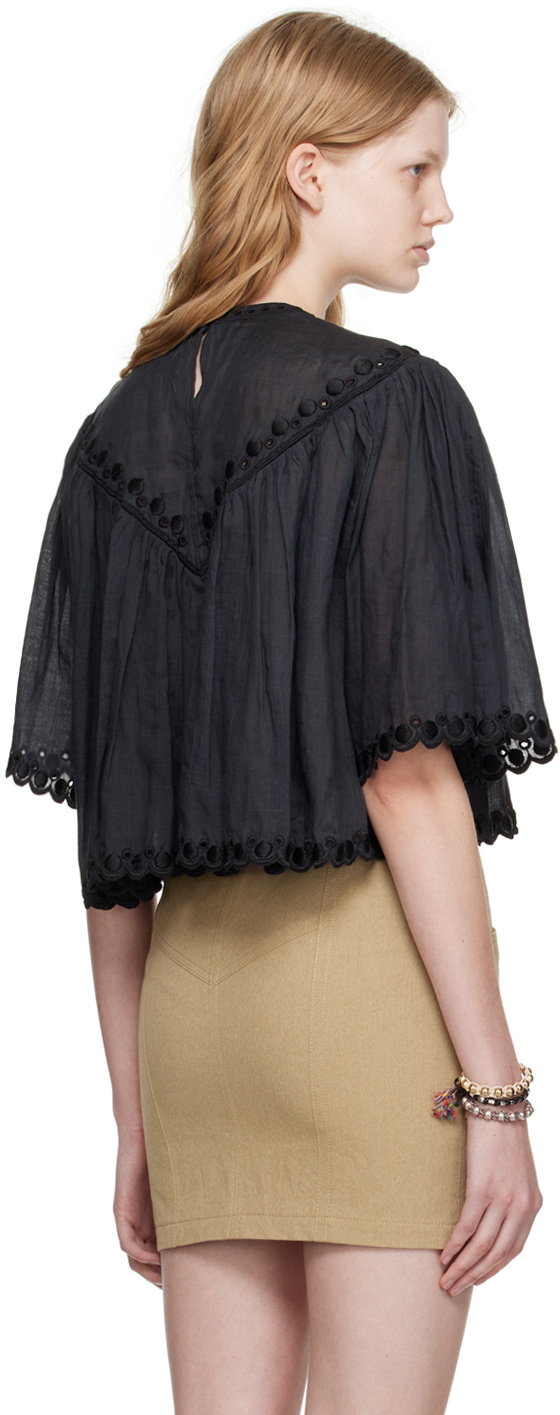 Isabel Marant Ogalice Embroidered Detail Blouse In Nude