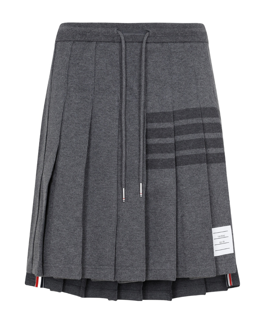 Thom Browne 4-bar Pleated Mini Skirt In Black