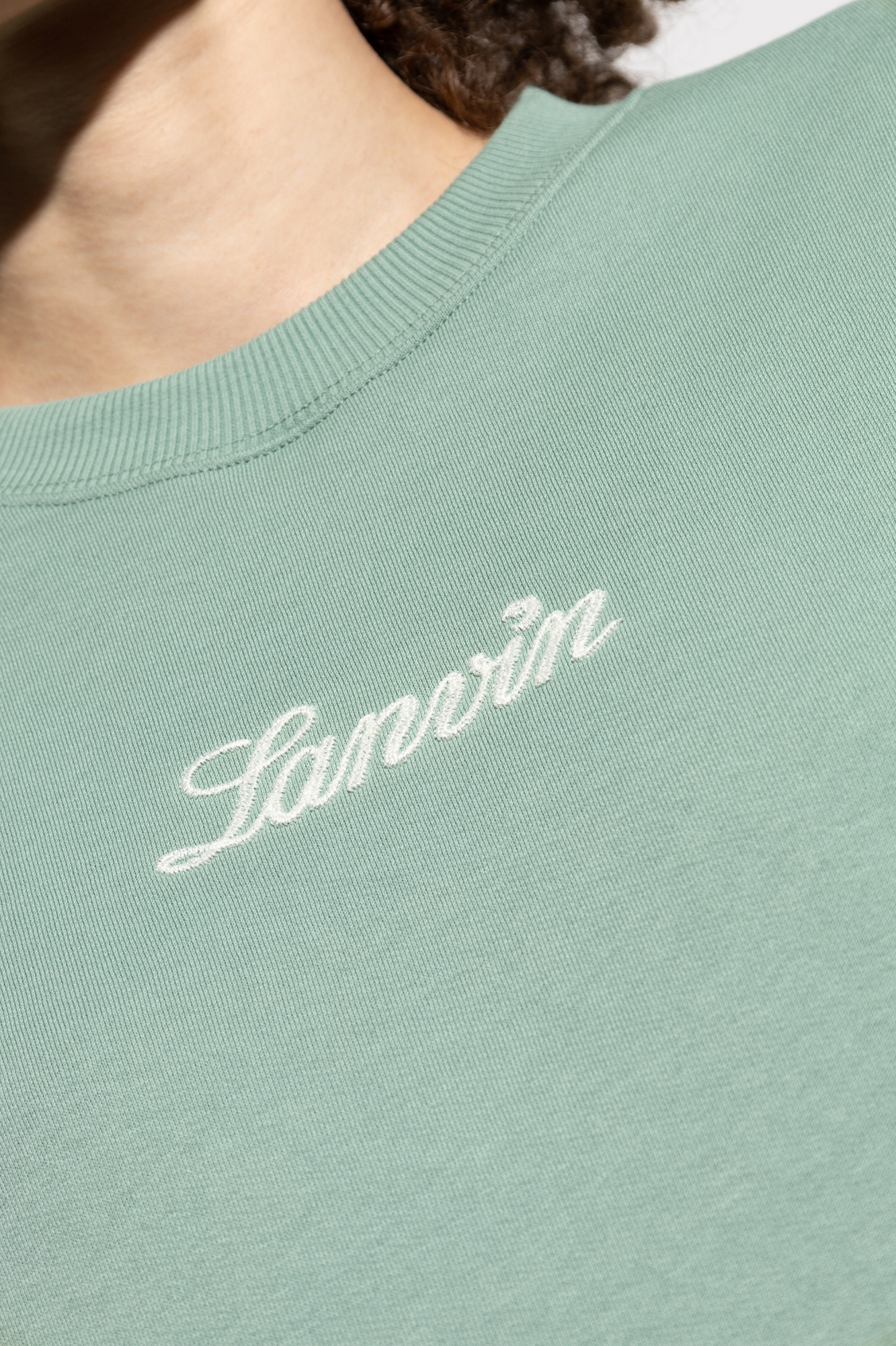 Lanvin Logo-embroidered Sweatshirt In Green