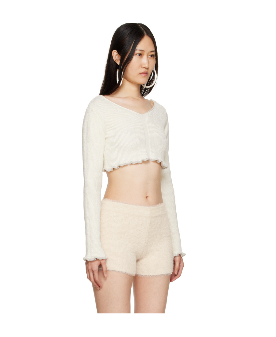 Jacquemus La Maille Santon Cropped Jumper In White
