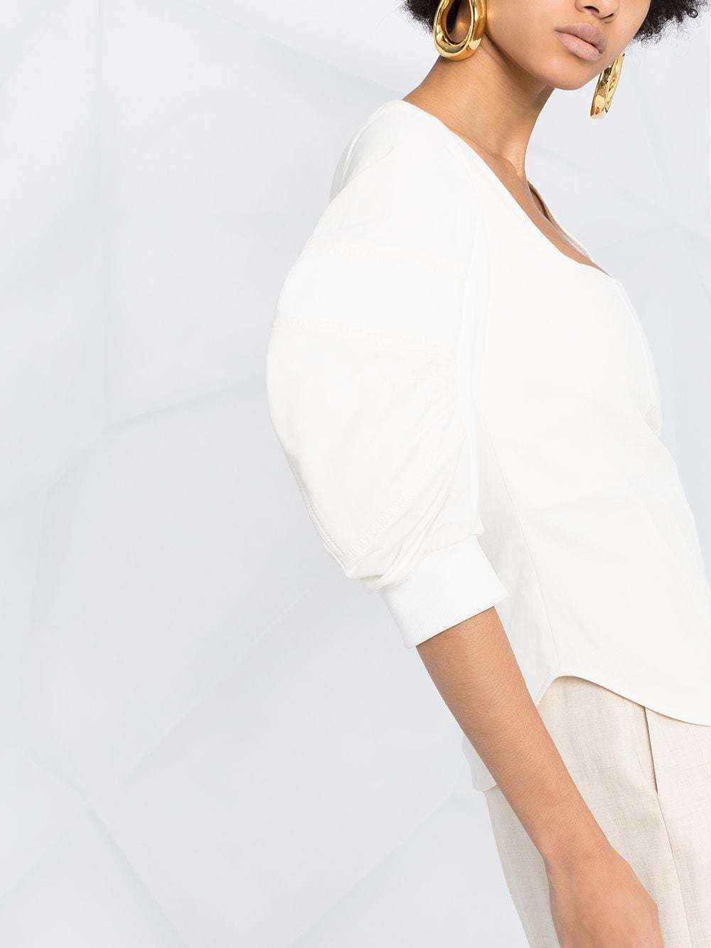 Stella Mccartney Ladies Fiona Puff-sleeve Blouse In Nude