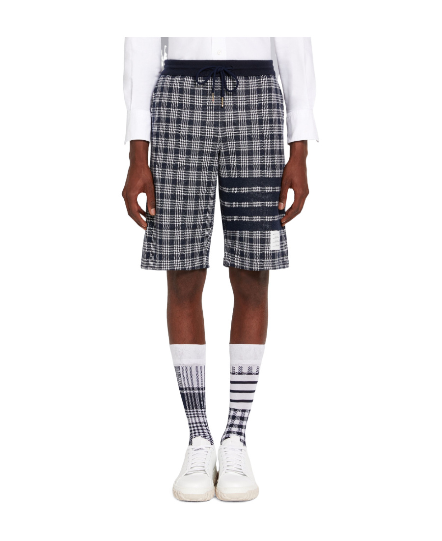 Thom Browne 4-bar Micro Check Track Shorts In Multicolor