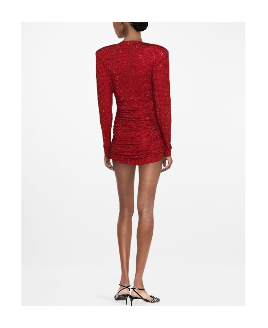 Alexandre Vauthier Crystal Trimmed Mini Dress In Red