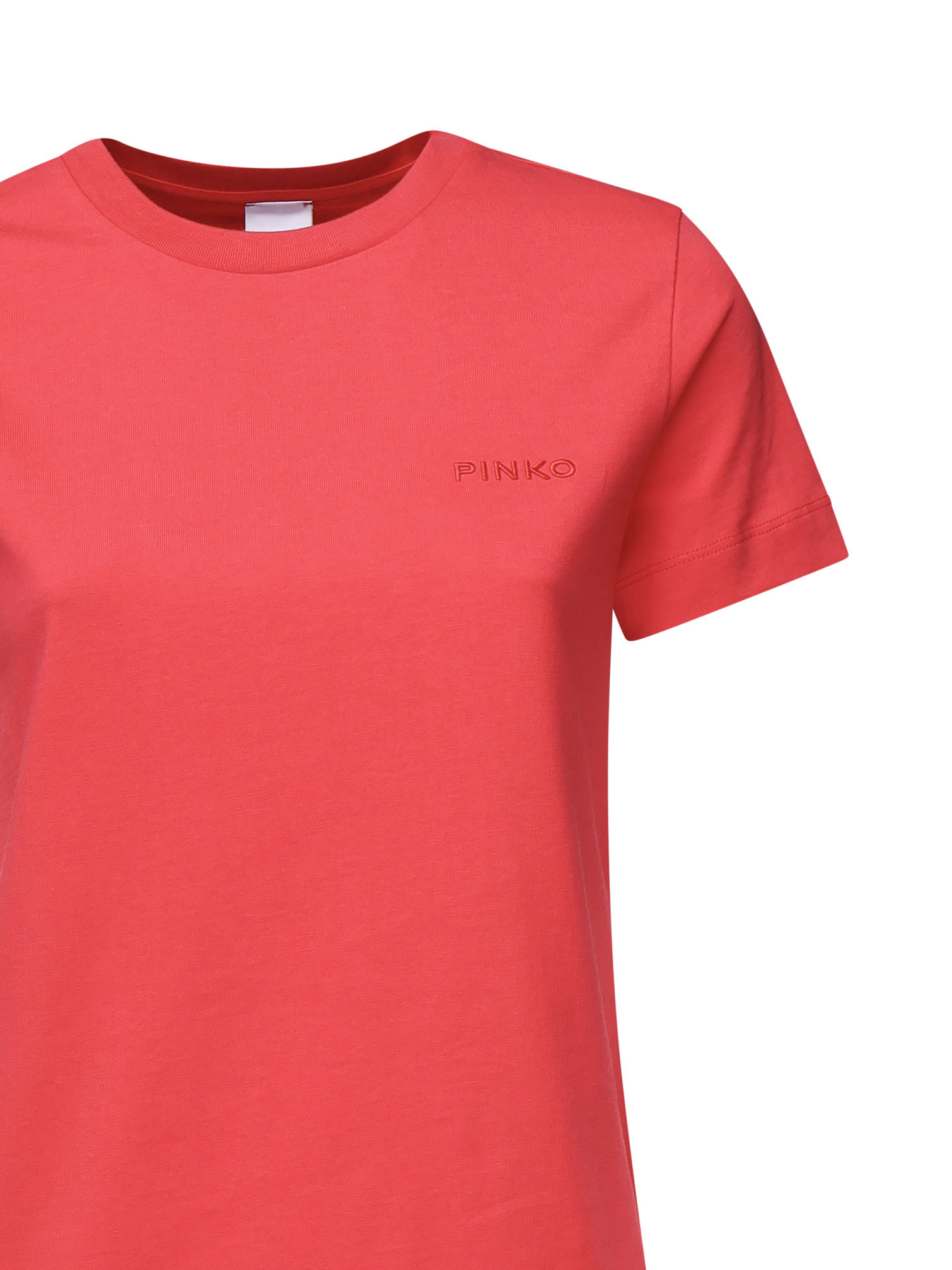 Shop Pinko Logo Embroidered Crewneck T-shirt In Red