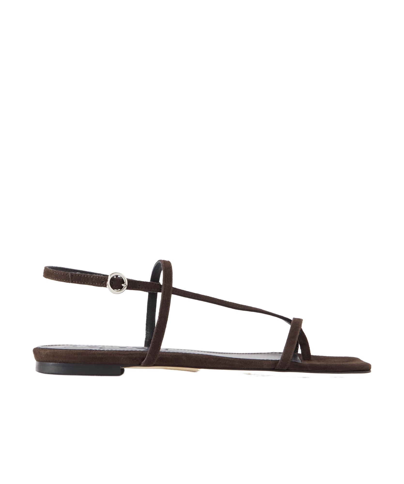 Aeyde Square Head Flat-soled Sandals In Black