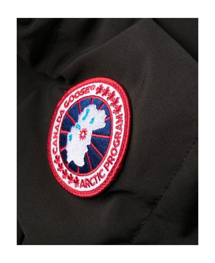 Shop Canada Goose Hooded Padded Coat In Black