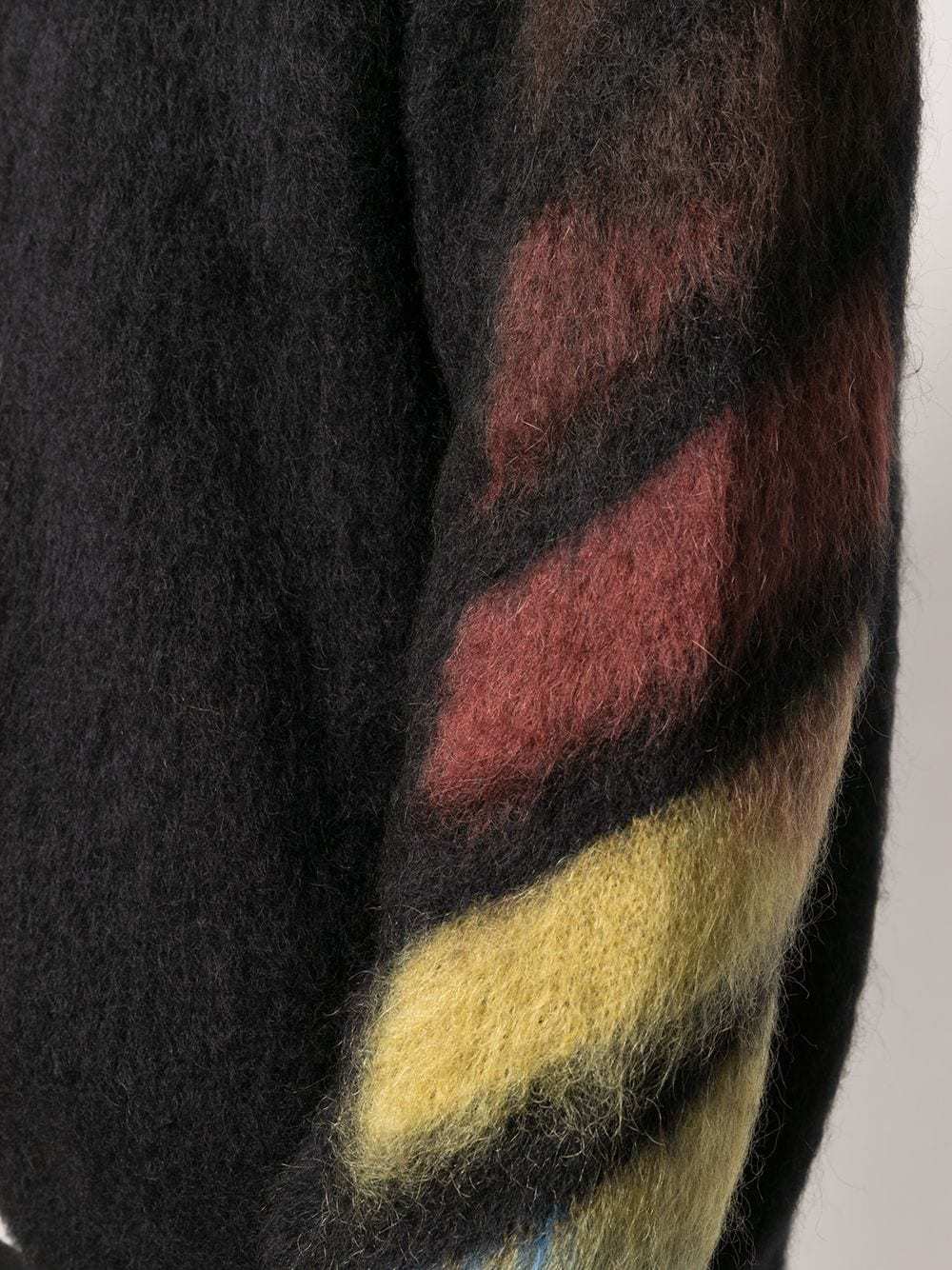 Off-white Brushed Wool Crew-neck Sweater With Contrasting Logo In Black