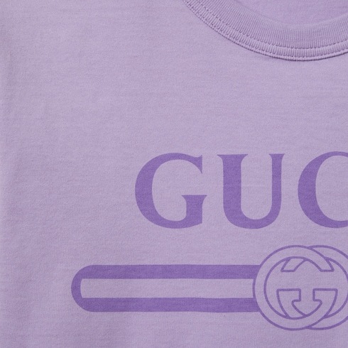 Gucci Printed Logo T-shirt In Light Purple