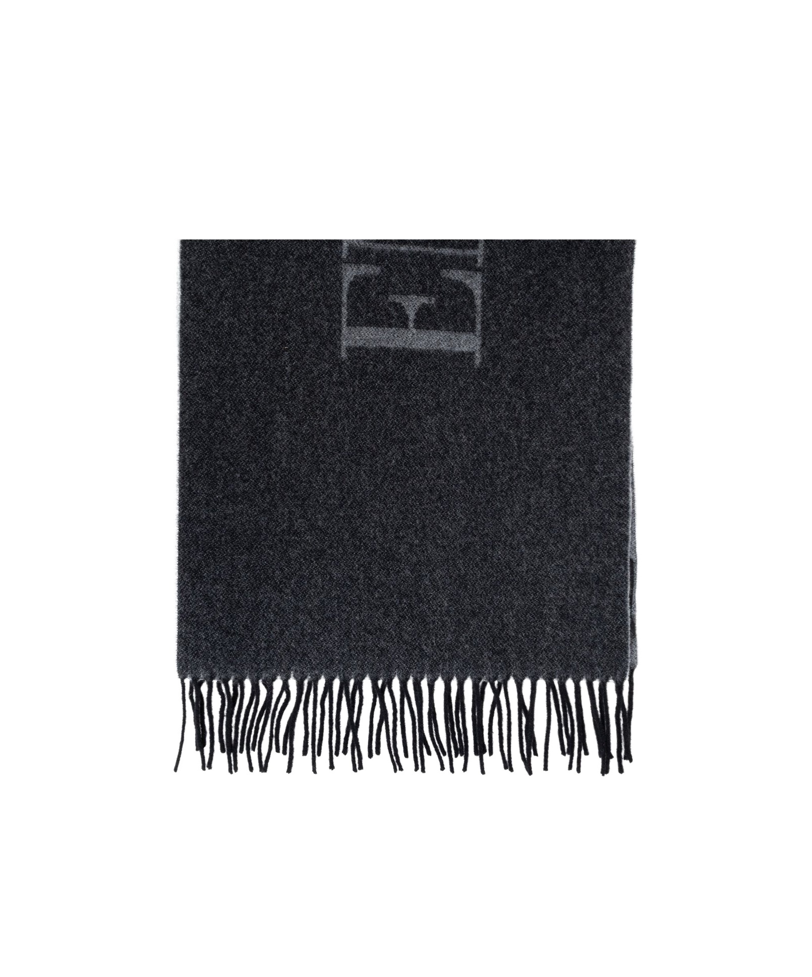 Emporio Armani Logo-jacquard Fringed Scarf In Black