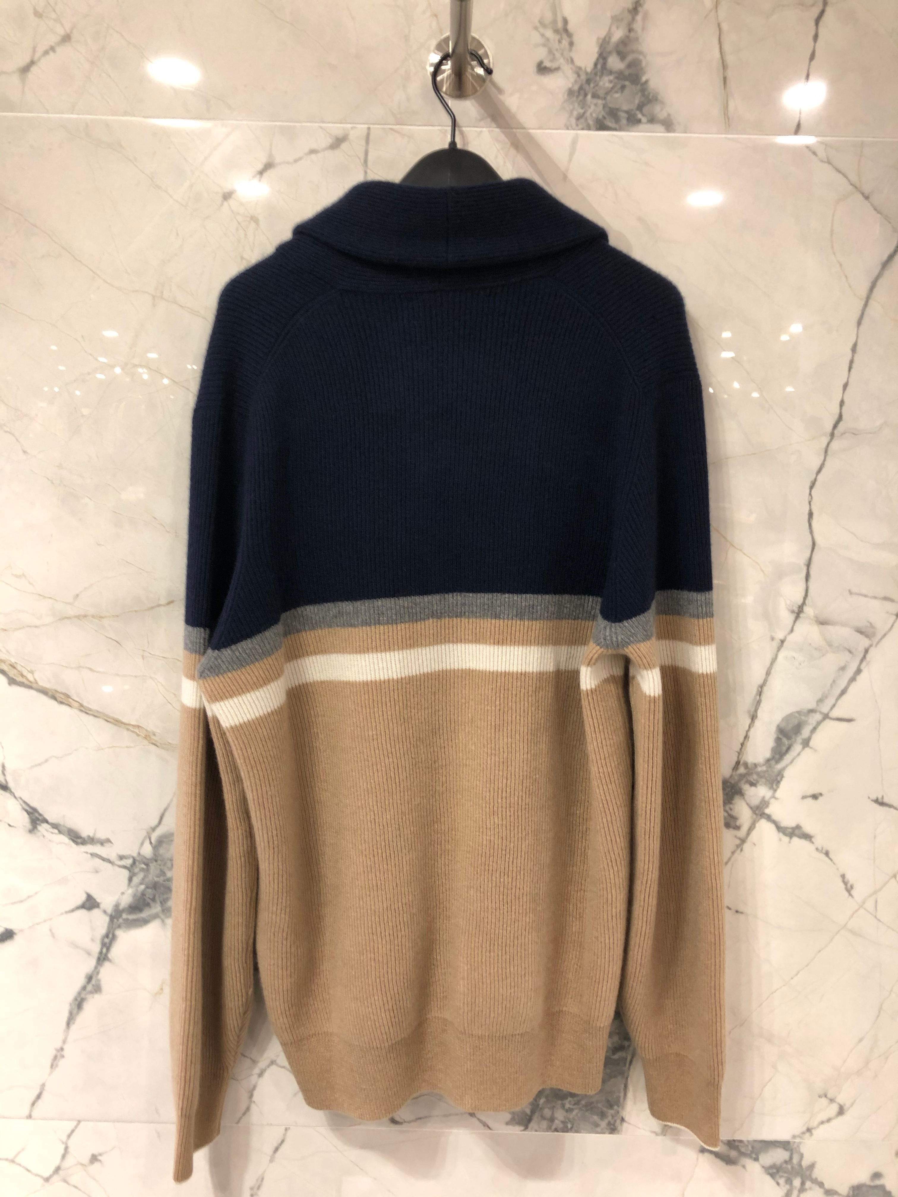 Brunello Cucinelli Splicing Design Cardigan In Multi