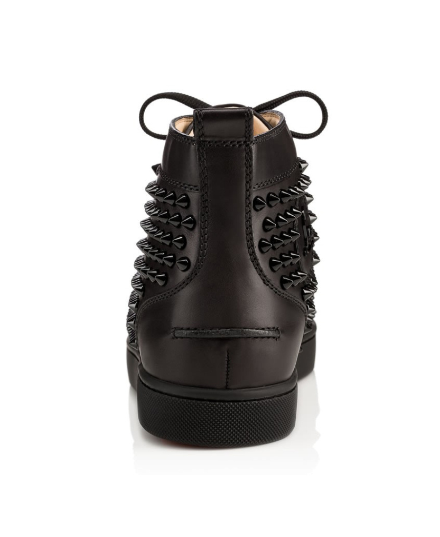 Christian Louboutin Louis Spikes Riveted Casual Sports Shoes In Black