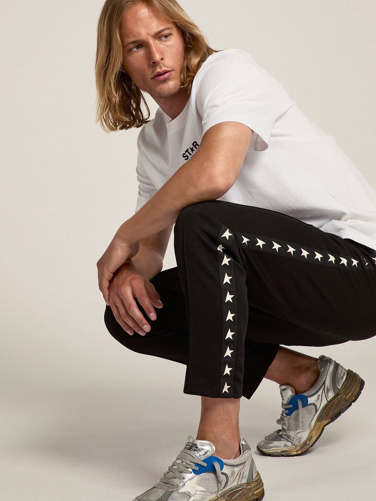 Golden Goose Logo Print Cotton T-shirt In White