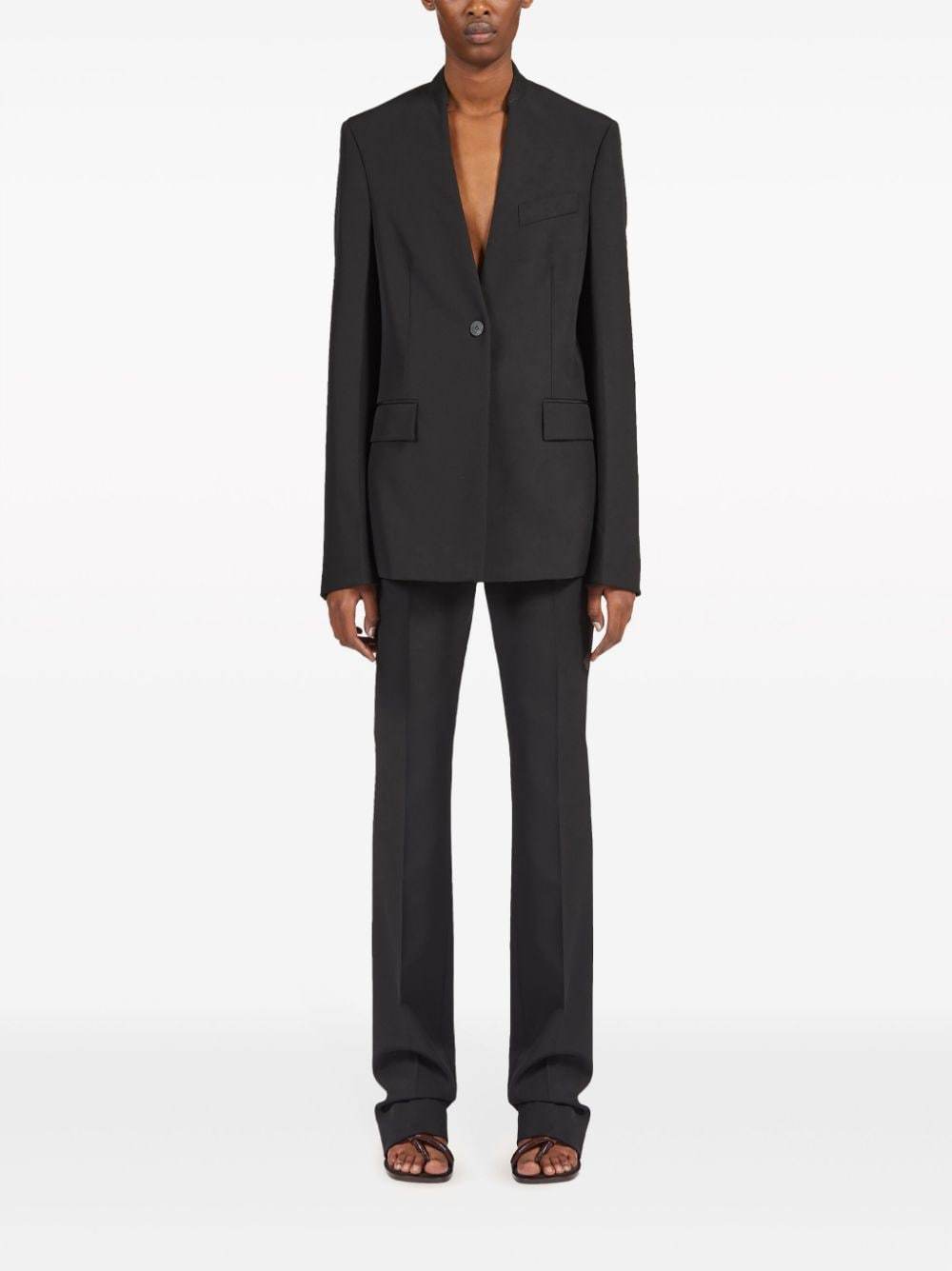 Shop Ferragamo Belt Ring Casual Pants In Black