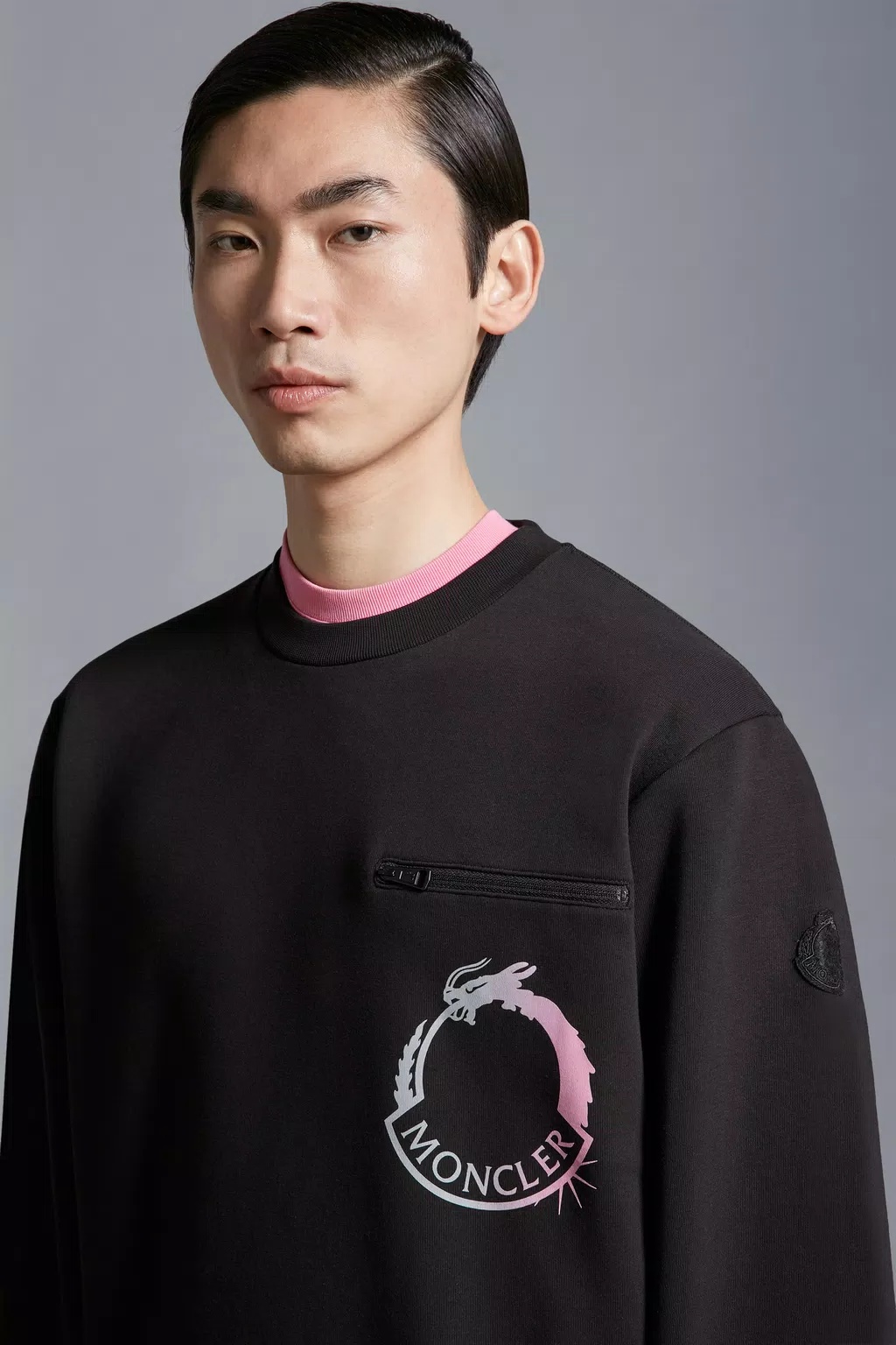Shop Moncler Logo Motif Sweatshirt In Black